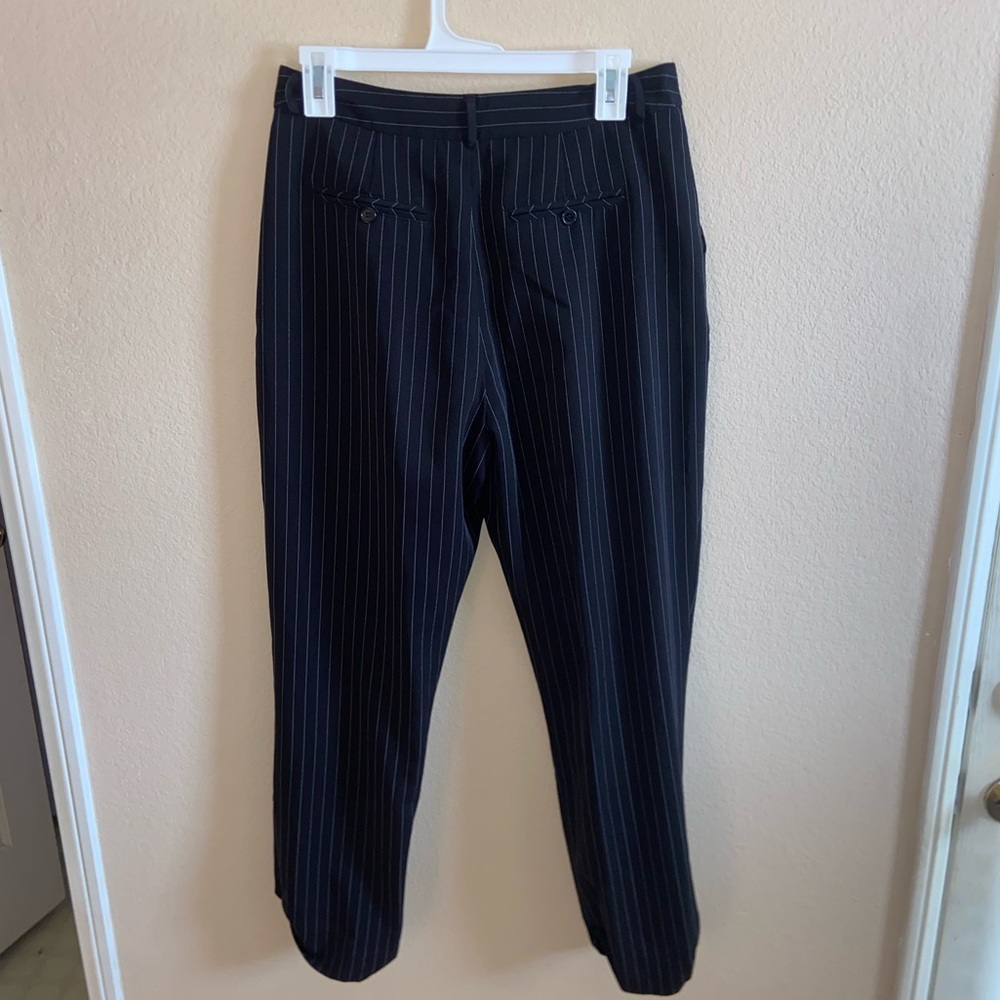 vintage striped trousers black dress slacks high waist glamour fashion y2k pants - Picture 6 of 11